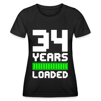 34 Years Loaded 34th Birthday - Women's Functional T-Shirt - black - Front - AI Model Female 172 light (172cm)