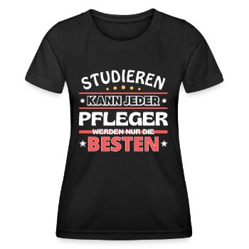 Nur die Besten werden Pfleger - Frauen Funktions-T-Shirt - Schwarz - Vorne - AI Model Female 172 light (172cm)