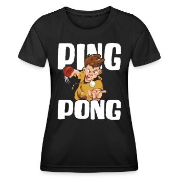 Table Tennis Ping-pong Outfit Table Tennis Player - Women's Functional T-Shirt - black - Front - AI Model Female 172 light (172cm)