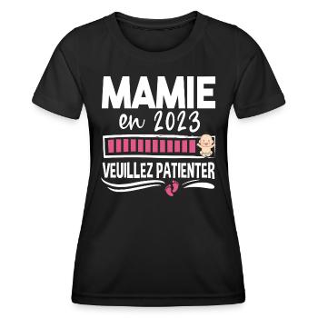 Mamie 2023 Grand-Mère Retraitée Retraite Cadeau - T-shirt sport Femme - noir - Devant - AI Model Female 172 light (172cm)