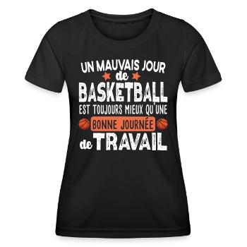 Basketball Basketteur Basket Basketteuse Humour - T-shirt sport Femme - noir - Devant - AI Model Female 172 light (172cm)