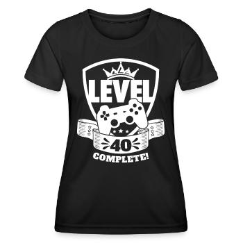 Niveau 40 Cadeau d’anniversaire complet 40 ans - T-shirt sport Femme - noir - Devant - AI Model Female 172 light (172cm)
