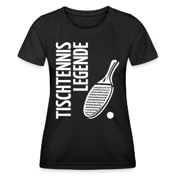 Tischtennis Legende Noppe Tischtennisspieler - Frauen Funktions-T-Shirt - Schwarz - Vorne - AI Model Female 172 light (172cm)