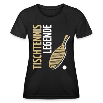 Tischtennis Legende Noppe Tischtennisspieler - Frauen Funktions-T-Shirt - Schwarz - Vorne - AI Model Female 172 light (172cm)