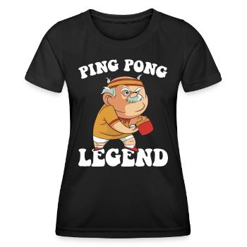 Old Schmetterhand Outfit für Tischtennisspieler - Frauen Funktions-T-Shirt - Schwarz - Vorne - AI Model Female 172 light (172cm)