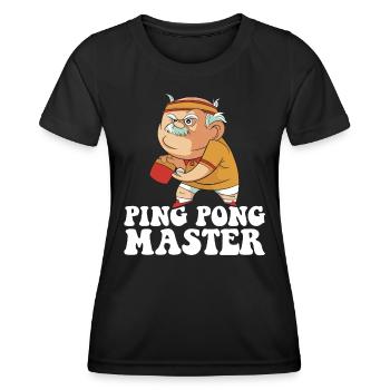 Ping Pong Master Outfit Grand-père Joueur de tennis de table - T-shirt sport Femme - noir - Devant - AI Model Female 172 light (172cm)