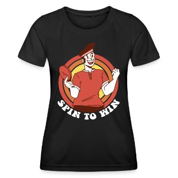 Spin pour gagner Pingpong Outfit Joueur de tennis de table - T-shirt sport Femme - noir - Devant - AI Model Female 172 light (172cm)