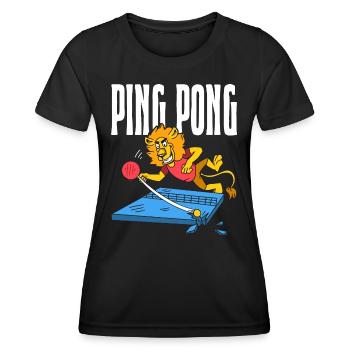 Ping Pong Lion Table Tennis Lion Outfit - T-shirt sport Femme - noir - Devant - AI Model Female 172 light (172cm)