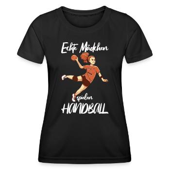 Handballspielerin Handball Ball Outfit Handballer - Frauen Funktions-T-Shirt - Schwarz - Vorne - AI Model Female 172 light (172cm)