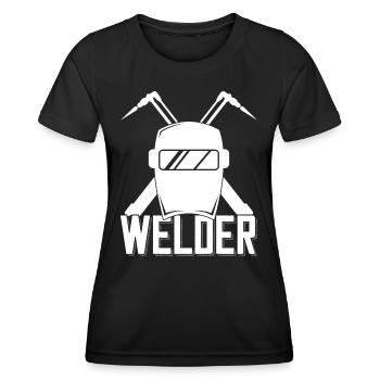 Welder helmet outfit for proud metalworkers - Women's Functional T-Shirt - black - Front - AI Model Female 172 light (172cm)