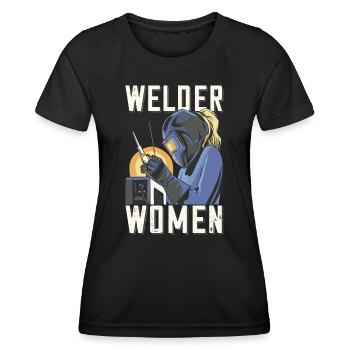 Welder outfit for welders - Women's Functional T-Shirt - black - Front - AI Model Female 172 light (172cm)