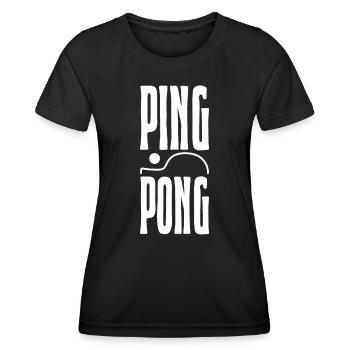 Ping Pong outfit with table tennis bat - Women's Functional T-Shirt - black - Front - AI Model Female 172 light (172cm)