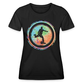 Fußball Spieler Fußballspieler Jungen Fußballer - Frauen Funktions-T-Shirt - Schwarz - Vorne - AI Model Female 172 light (172cm)