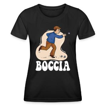Boccia player Clothing with bocce balls Boccia - Women's Functional T-Shirt - black - Front - AI Model Female 172 light (172cm)
