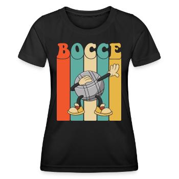 Boccespieler Dabbing Bacce Ball mit Jack Bocci - Frauen Funktions-T-Shirt - Schwarz - Vorne - AI Model Female 172 light (172cm)