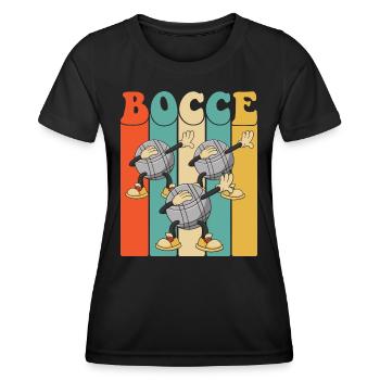Boccespieler Dabbing Bacce Ball mit Jack Bocci - Frauen Funktions-T-Shirt - Schwarz - Vorne - AI Model Female 172 light (172cm)