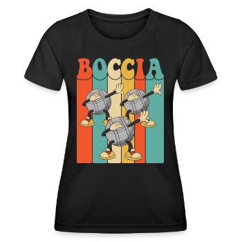 Bocciaspieler Dabbing Boccia Ball mit Boccia - Frauen Funktions-T-Shirt - Schwarz - Vorne - AI Model Female 172 light (172cm)
