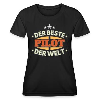 Der Beste Pilot der Welt - Frauen Funktions-T-Shirt - Schwarz - Vorne - AI Model Female 172 light (172cm)
