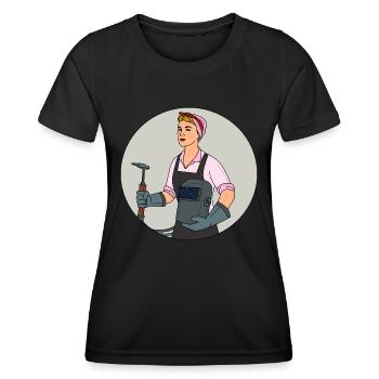 Welder outfit for welders - Women's Functional T-Shirt - black - Front - AI Model Female 172 light (172cm)
