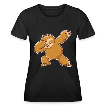 Dabbing Faultier Outfit für Fans der Faultiere - Frauen Funktions-T-Shirt - Schwarz - Vorne - AI Model Female 172 light (172cm)