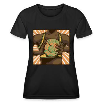 Joueur de handball Tenue de ballon de handball Joueur de handball - T-shirt sport Femme - noir - Devant - AI Model Female 172 light (172cm)
