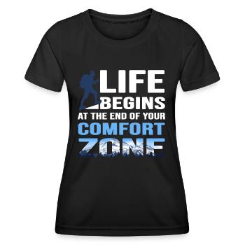 Mountain Hike Ridge Walk Pathless Alpine Mountain Path - T-shirt sport Femme - noir - Devant - AI Model Female 172 light (172cm)