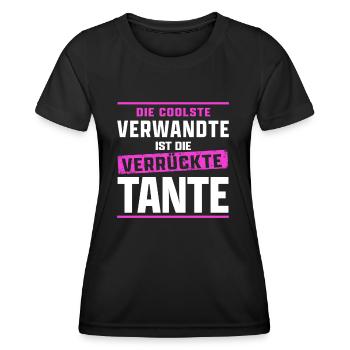Tante Sprüche Kinder die coolste Verwandte - Frauen Funktions-T-Shirt - Schwarz - Vorne - AI Model Female 172 light (172cm)