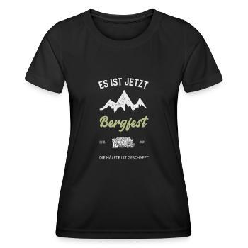 Bergfest feste bei der häfte feiern - Frauen Funktions-T-Shirt - Schwarz - Vorne - AI Model Female 172 light (172cm)