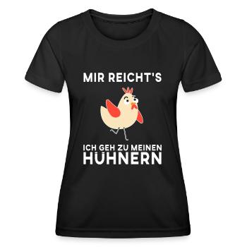 Mir reichts ich geh zu meinem Hühnern - Frauen Funktions-T-Shirt - Schwarz - Vorne - AI Model Female 172 light (172cm)