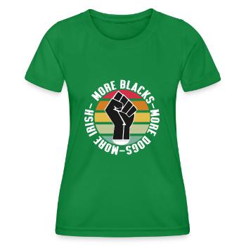 Plus de Noirs Plus de chiens Plus irlandais - T-shirt sport Femme - vert - Devant - AI Model Female 172 dark (172cm)