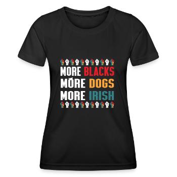 Plus de Noirs Plus de chiens Plus irlandais - T-shirt sport Femme - noir - Devant - AI Model Female 172 light (172cm)