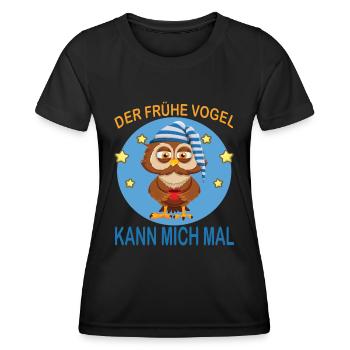 Oiseau précoce peut me faire une fois hibou café muffins matinaux - T-shirt sport Femme - noir - Devant - AI Model Female 172 light (172cm)
