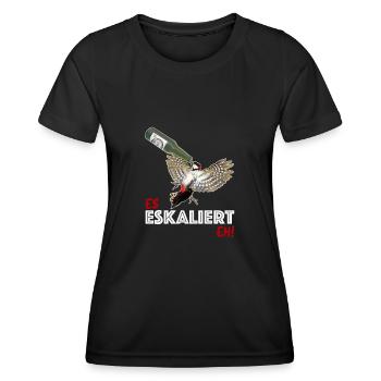 Es Eskaliert Eh Specht Bier Disko - Frauen Funktions-T-Shirt - Schwarz - Vorne - AI Model Female 172 light (172cm)