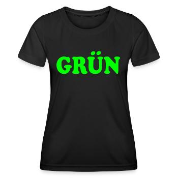 Grün - Frauen Funktions-T-Shirt - Schwarz - Vorne - AI Model Female 172 light (172cm)