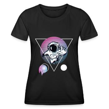 Vaporwave astronaute Retro Neon Retro Retro style - T-shirt sport Femme - noir - Devant - AI Model Female 172 light (172cm)