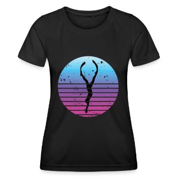 Freediving Retro Freediver for Apnea Divers - Women's Functional T-Shirt - black - Front - AI Model Female 172 light (172cm)