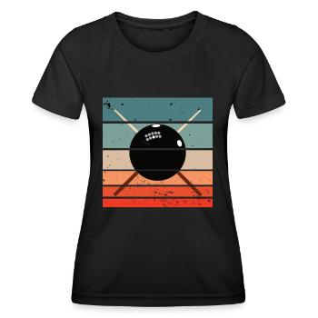 Snooker Pool & Billard Retro Vintage Style - Frauen Funktions-T-Shirt - Schwarz - Vorne - AI Model Female 172 light (172cm)