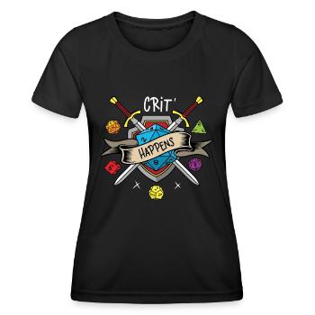 Crit happens - Women's Functional T-Shirt - black - Front - AI Model Female 172 light (172cm)