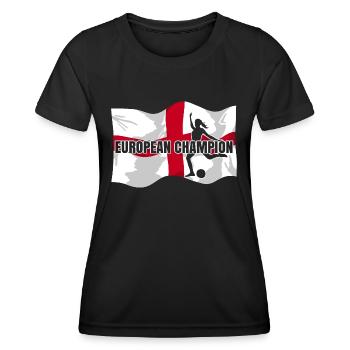 European Champion | Frauenfußball England Flagge - Frauen Funktions-T-Shirt - Schwarz - Vorne - AI Model Female 172 light (172cm)
