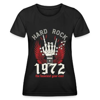 Hard Rock Musiker 1972 50 Jahre Jubiläum - Frauen Funktions-T-Shirt - Schwarz - Vorne - AI Model Female 172 light (172cm)