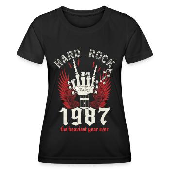 Hard Rock Musician 1987 35 years anniversary - Women's Functional T-Shirt - black - Front - AI Model Female 172 light (172cm)
