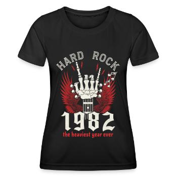Hard Rock Musiker 1982 40 Jahre Jubiläum - Frauen Funktions-T-Shirt - Schwarz - Vorne - AI Model Female 172 light (172cm)