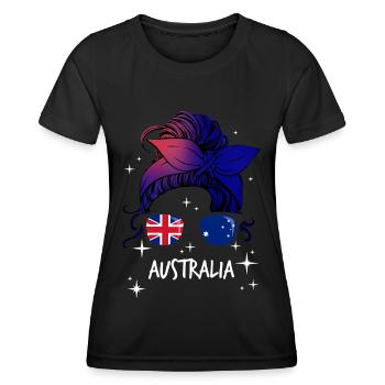 Australien - Frauen Funktions-T-Shirt - Schwarz - Vorne - AI Model Female 172 light (172cm)