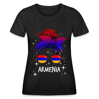 Arménie - T-shirt sport Femme - noir - Devant - AI Model Female 172 light (172cm)