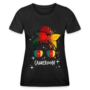 Kamerun - Frauen Funktions-T-Shirt - Schwarz - Vorne - AI Model Female 172 light (172cm)