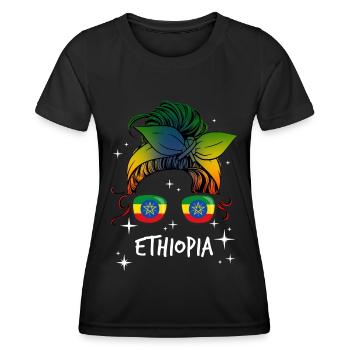 Ethiopia - Women's Functional T-Shirt - black - Front - AI Model Female 172 light (172cm)