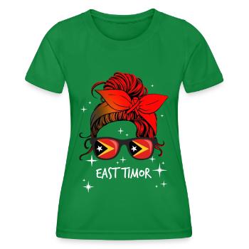 Timor oriental - T-shirt sport Femme - vert - Devant - AI Model Female 172 dark (172cm)
