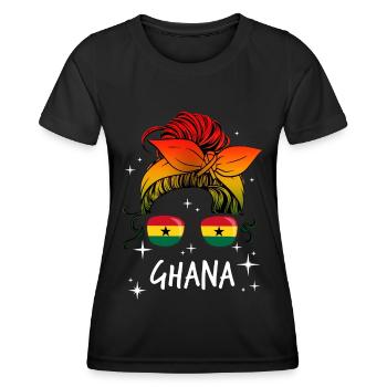 Ghana - T-shirt sport Femme - noir - Devant - AI Model Female 172 light (172cm)