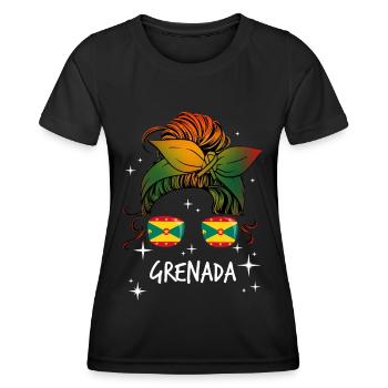 Grenada - Frauen Funktions-T-Shirt - Schwarz - Vorne - AI Model Female 172 light (172cm)