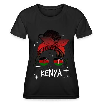 Kenia - Frauen Funktions-T-Shirt - Schwarz - Vorne - AI Model Female 172 light (172cm)